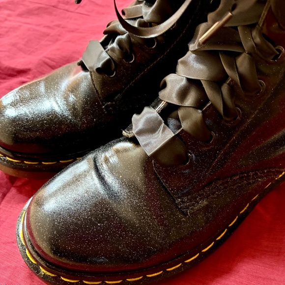 Custom Glossy Glitter Doc Martens 8 Women - Picture 2 of 8